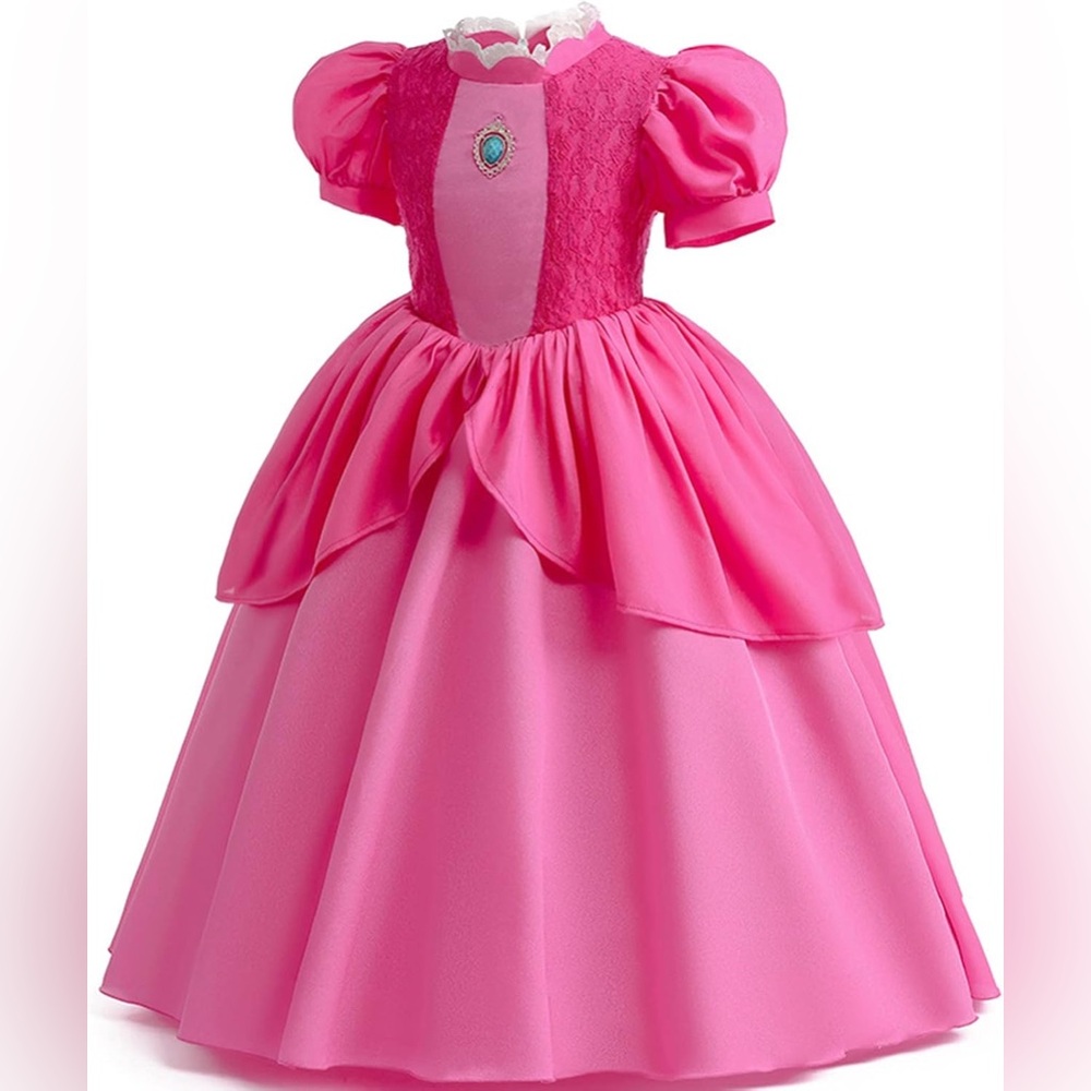 Princess Peach Costume Dress & Crown